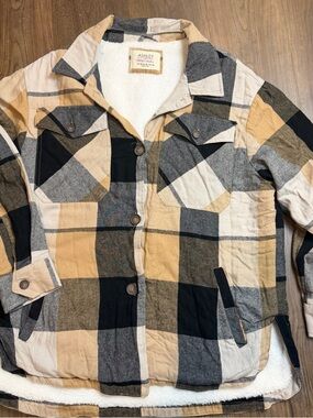 Ashley by 26international Plaid Sherpa-Lined Button-Up Jacket Sz XL